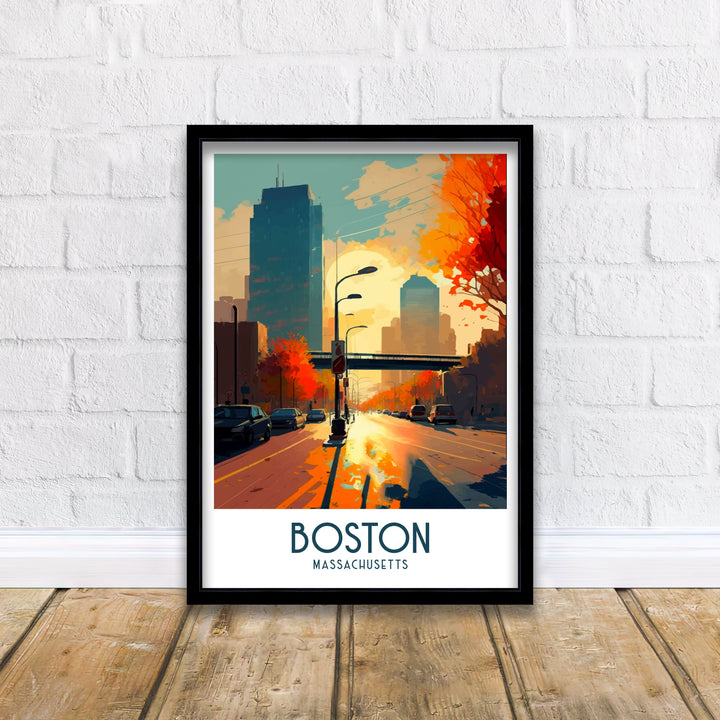 Boston Travel Poster Boston Wall Art Boston Illustration Boston Poster Boston Home Decor Boston Gift Boston Art