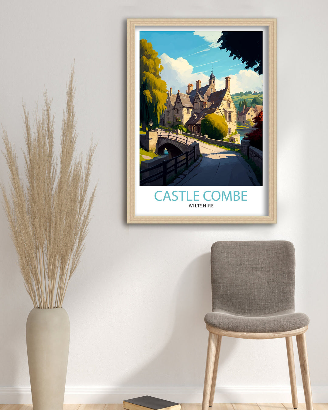 Castle Combe Wiltshire Travel Poster Castle Combe Wall Art Castle Combe Home Living Decor Castle Combe Illustration Travel Poster Castle