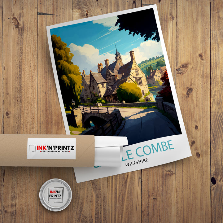 Castle Combe Wiltshire Travel Poster Castle Combe Wall Art Castle Combe Home Living Decor Castle Combe Illustration Travel Poster Castle