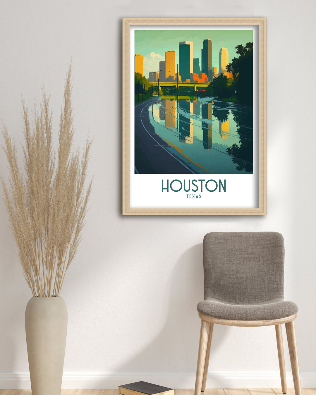 Houston Texas Travel Poster Houston Wall Art Houston Texas Poster Houston Skyline Illustration Houston Texas Gift Houston Decor