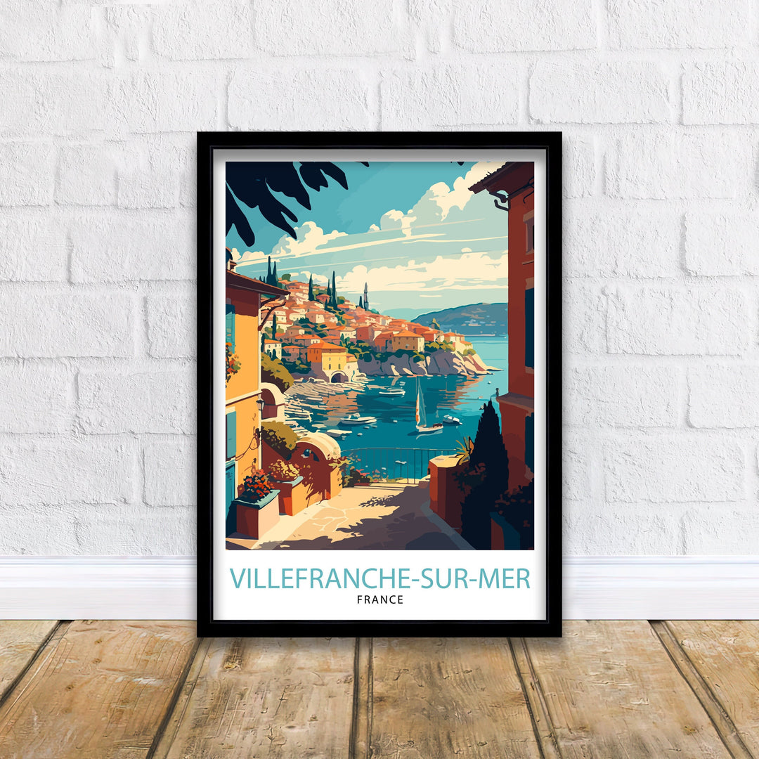 Villefranche-sur-Mer Travel Poster Villefranche-sur-Mer Wall Art Villefranche-sur-Mer Poster France Travel Posters Villefranche-sur-Mer