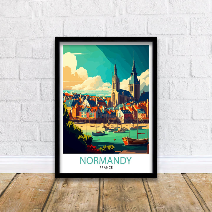 Normandy France Travel Poster Normandy Wall Decor Normandy Poster France Travel Posters Normandy Art Poster Normandy Illustration