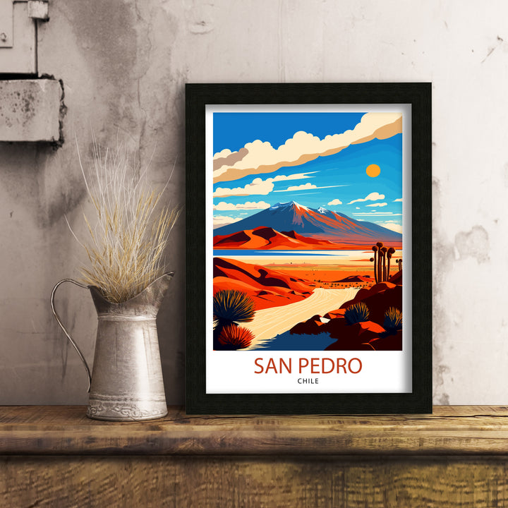 San Pedro Chile Travel Poster San Pedro Wall Art San Pedro Home Decor San Pedro Chile Illustration Travel Poster Chile Home Decor