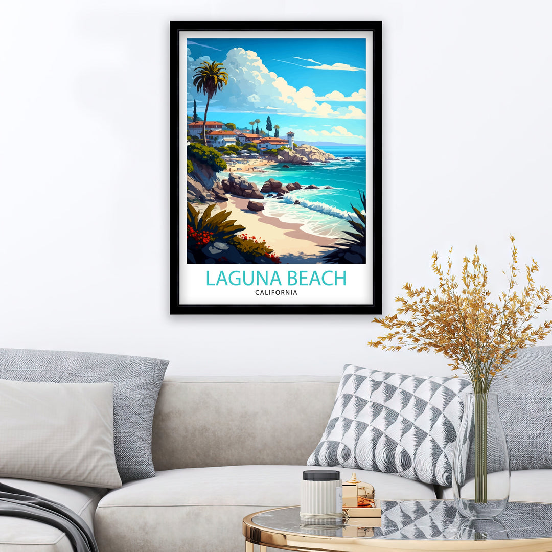 Laguna Beach California Travel Poster Laguna Beach Wall Decor Laguna Beach Poster California Travel Posters Laguna Beach Art Poster Laguna