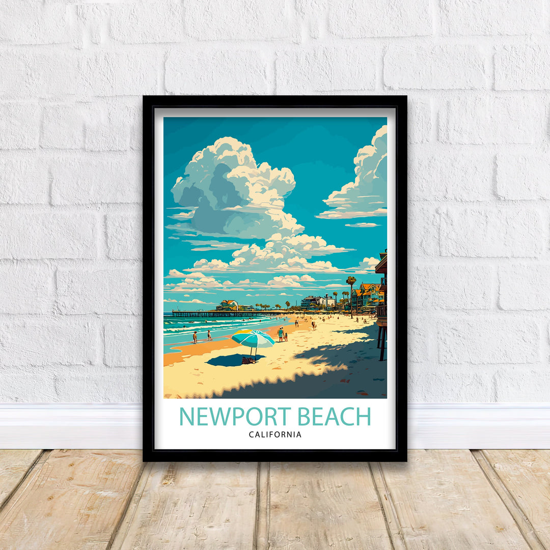 Newport Beach California Travel Poster Newport Beach Wall Decor Newport Beach Home Living Decor Newport Beach California Illustration travel