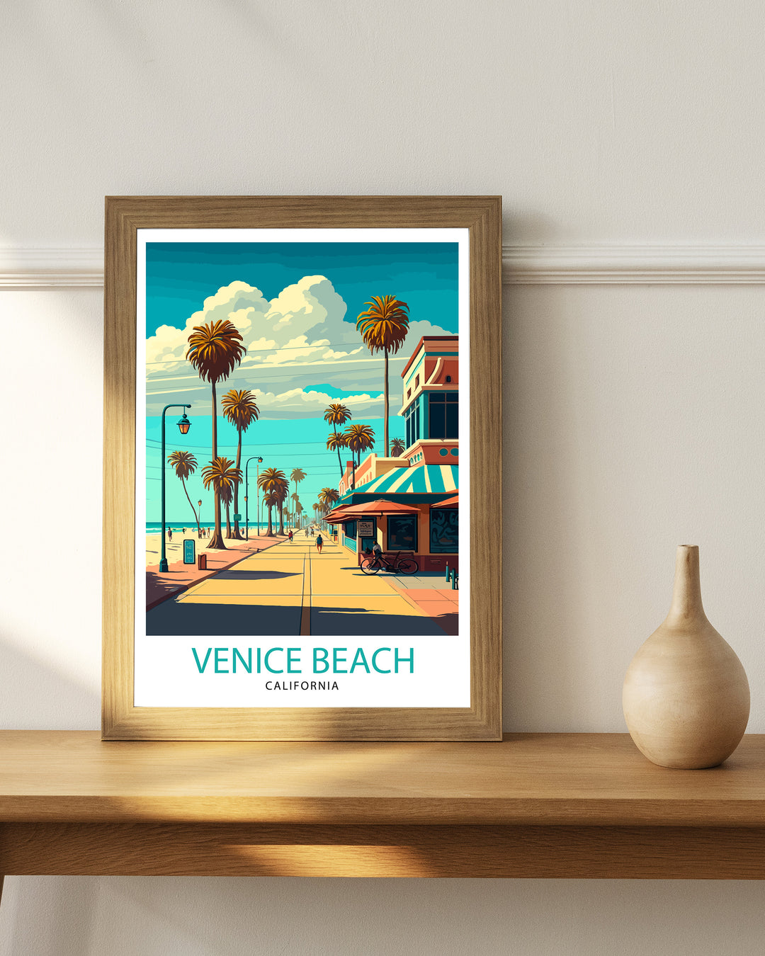 Venice Beach California Travel Poster Venice Beach Wall Art Venice Beach Home Decor Venice Beach Illustration Travel Poster Gift for Venice