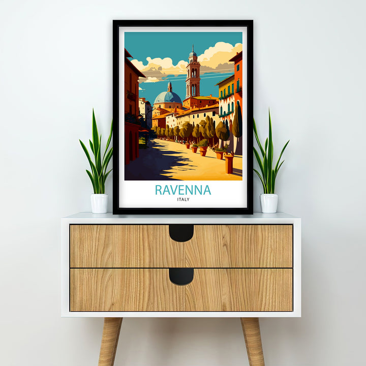 Ravenna Italy Travel Poster Ravenna Wall Decor Ravenna Home Living Decor Italy Illustration Travel Poster Gift for Ravenna Italy Home Decor