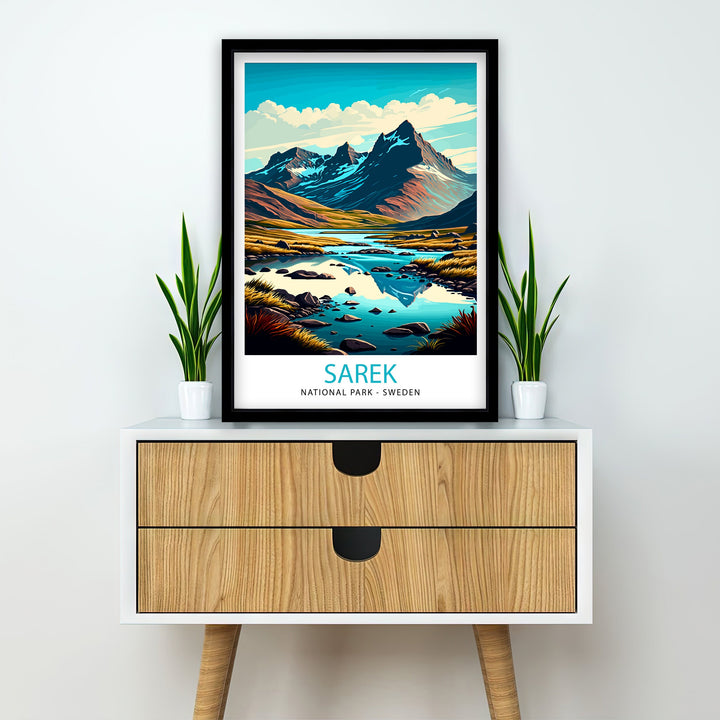 Sarek National Park Sweden Travel Poster Sarek Wall Decor Sarek Home Living Decor Sweden National Park Illustration Travel Poster Sarek Gift