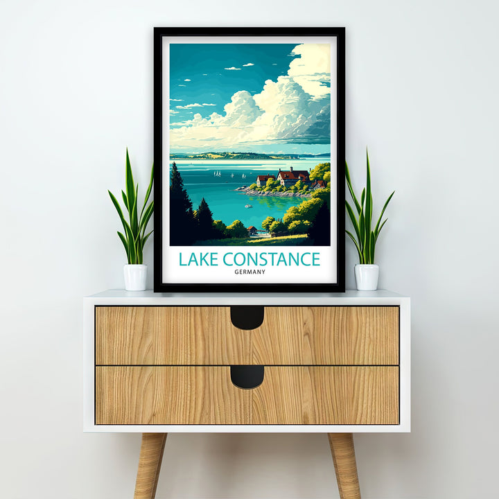 Lake Constance Travel Poster Lake Constance Wall Art Lake Constance Decor Lake Constance Poster Lake Constance Illustration Germany Travel