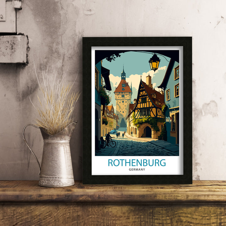 Rothenburg Travel Print Rothenburg Wall Art Rothenburg Illustration Rothenburg Travel Poster Rothenburg Germany Home Decor Rothenburg