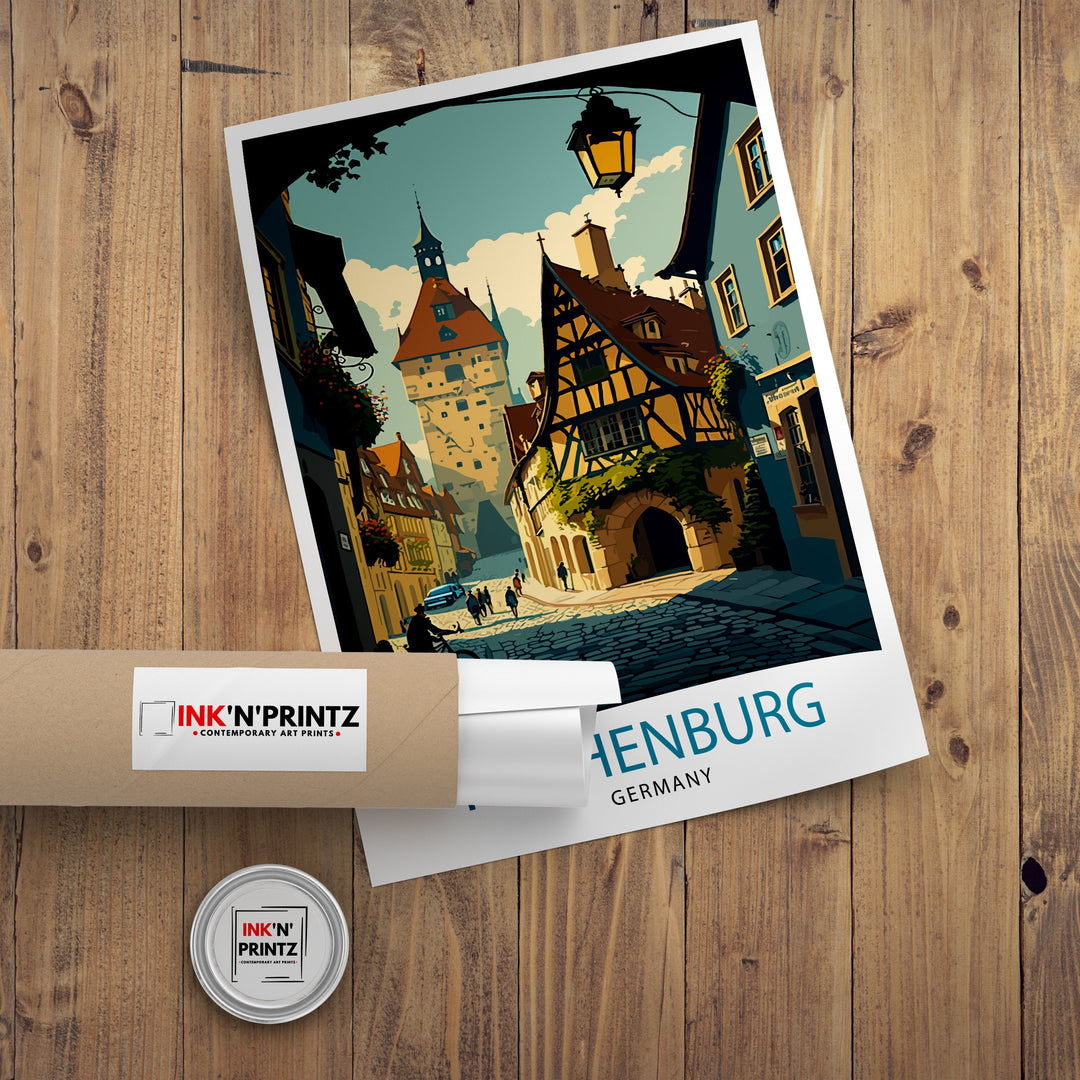 Rothenburg Travel Print Rothenburg Wall Art Rothenburg Illustration Rothenburg Travel Poster Rothenburg Germany Home Decor Rothenburg