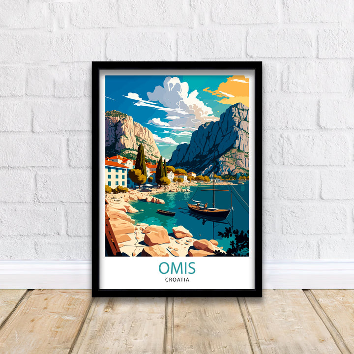 Omis Croatia Travel Poster Omis Wall Art Croatia Travel Poster Omis Illustration Omis Home Decor Gift for Travelers