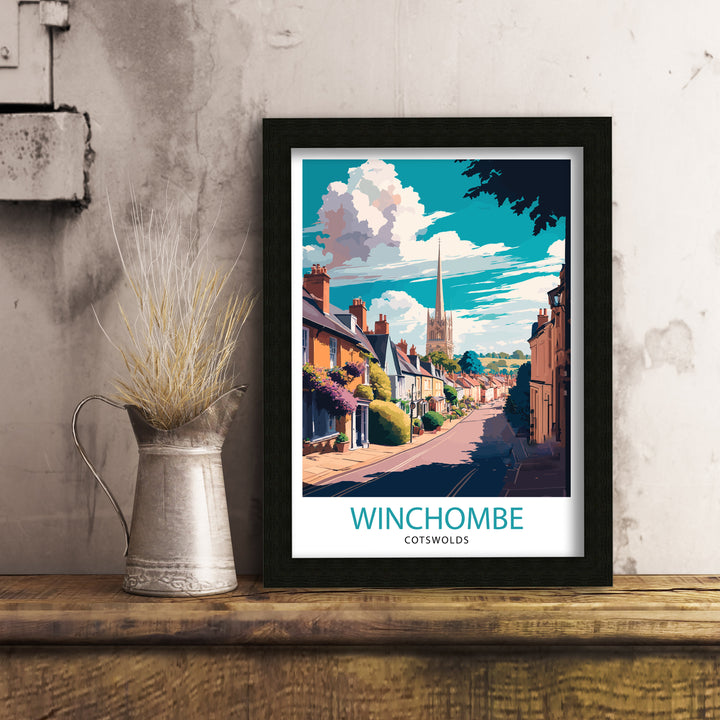 Winchombe Cotswold Travel Poster Winchombe Cotswold Wall Art Winchombe Cotswold Illustration Travel Poster Gift Cotswold England Home Decor