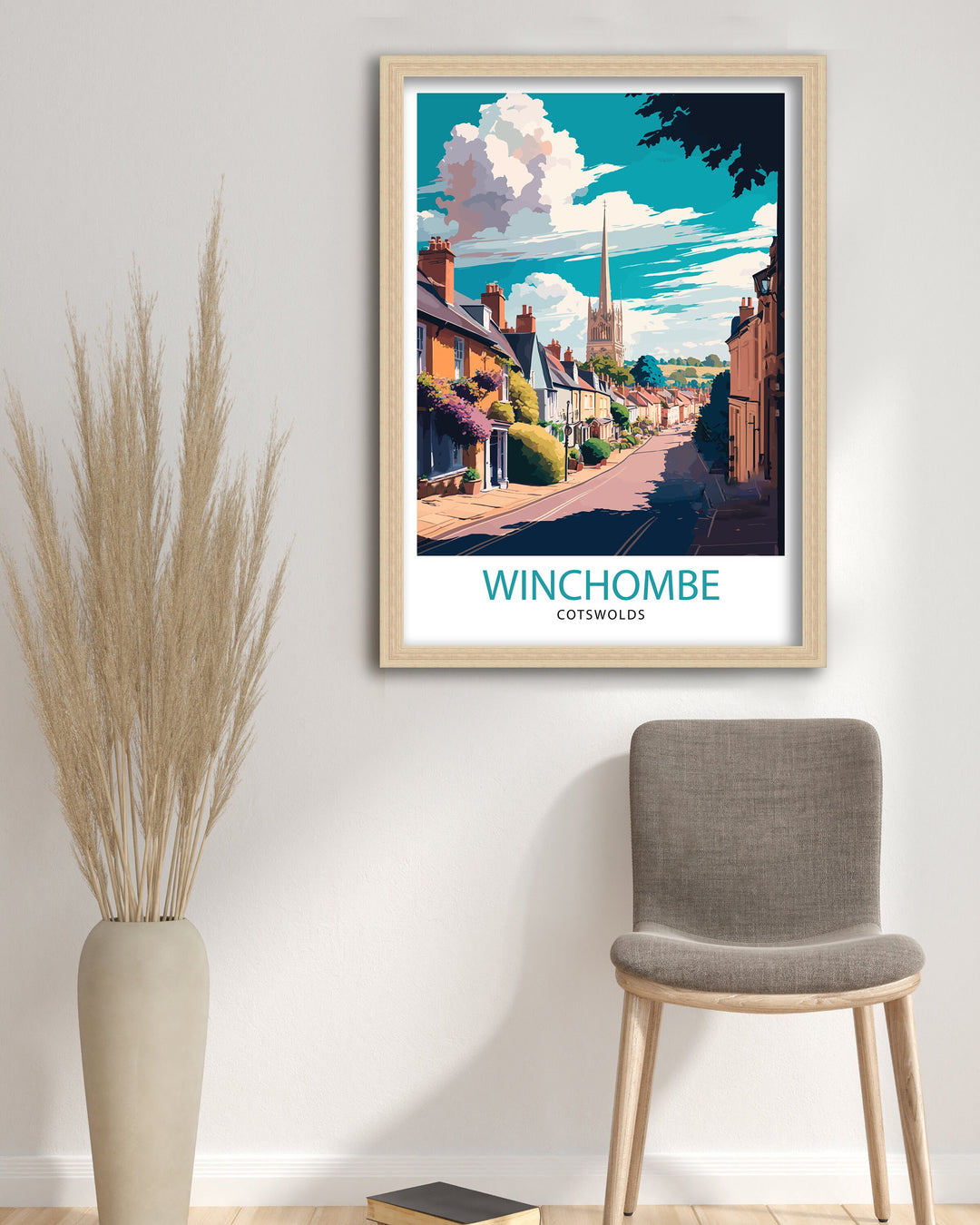 Winchombe Cotswold Travel Poster Winchombe Cotswold Wall Art Winchombe Cotswold Illustration Travel Poster Gift Cotswold England Home Decor