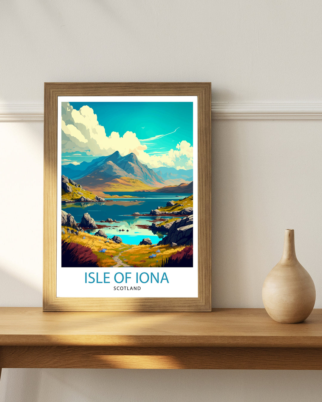 Isle of Iona Scotland Travel Poster Iona Wall Art Iona Home Decor Iona Illustration Travel Poster Iona Gift Scotland Home Decor