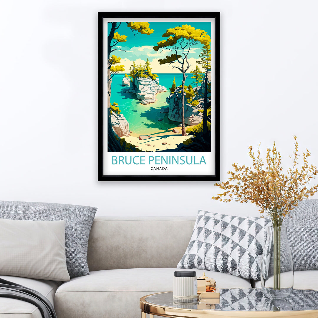 Bruce Peninsula National Park Canada Travel Poster Bruce Peninsula Wall Art Canada Travel Poster Bruce Peninsula Home Decor National Park Art