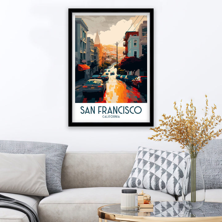 San Francisco Travel Poster San Francisco Wall Art California Home Decor San Francisco Illustration Travel Poster Golden Gate Bridge Poster