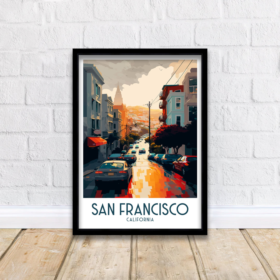 San Francisco Travel Poster San Francisco Wall Art California Home Decor San Francisco Illustration Travel Poster Golden Gate Bridge Poster