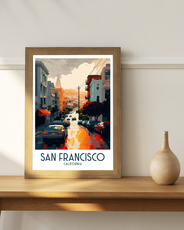 San Francisco Travel Poster San Francisco Wall Art California Home Decor San Francisco Illustration Travel Poster Golden Gate Bridge Poster