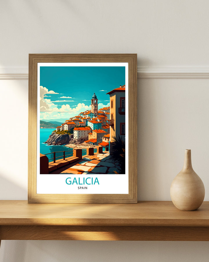 Galicia Spain Travel Poster Galicia Wall Decor Galicia Home Living Decor Galicia Illustration Travel Poster Gift For Galicia Spain Home Decor