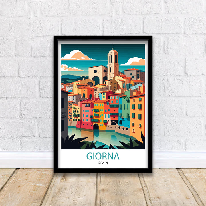 Girona Spain Travel Poster Girona Wall Decor Girona Illustration Travel Poster Gift For Spain Lovers Girona Home Decor