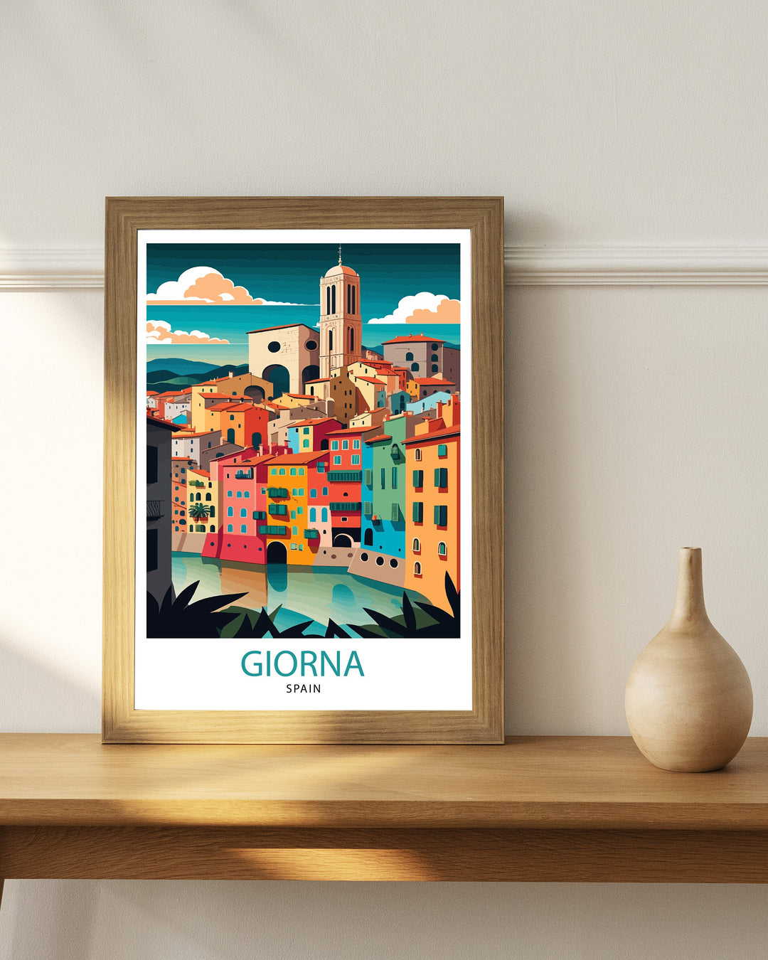 Girona Spain Travel Poster Girona Wall Decor Girona Illustration Travel Poster Gift For Spain Lovers Girona Home Decor