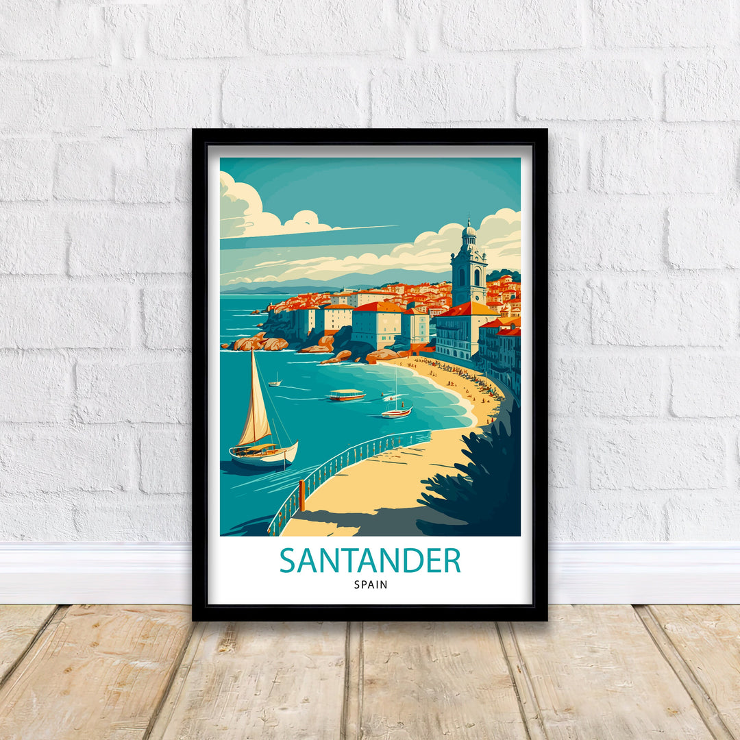 Santander Spain Travel Poster Santander Wall Art Santander Cityscape Poster Spain Travel Decor Gift for Travelers Santander Spain