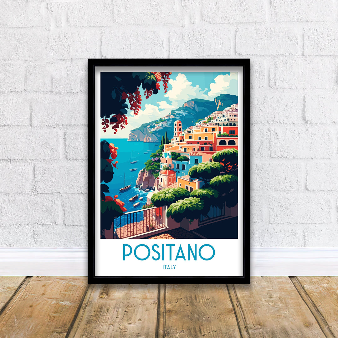 Positano Italy Travel Poster Positano Wall Decor Positano Poster Italy Travel Posters Positano Art Poster Positano Italy Illustration