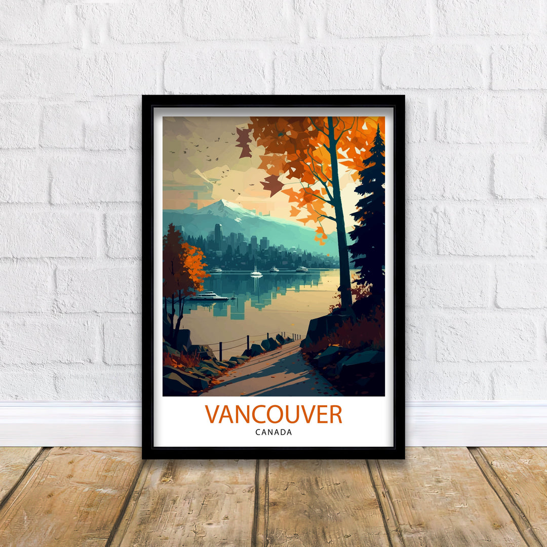 Vancouver Travel Poster Vancouver Wall Decor Vancouver Home Living Decor Vancouver Illustration Travel Poster, Gift For Vancouver, Canada