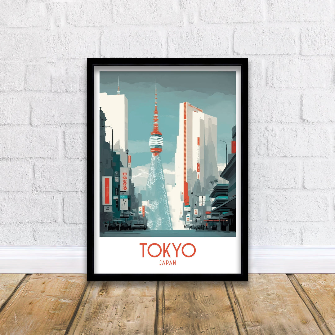 Tokyo Japan Travel Poster Tokyo Wall Art Japan Illustration Travel Poster Tokyo Skyline Japan Home Decor Tokyo Gift