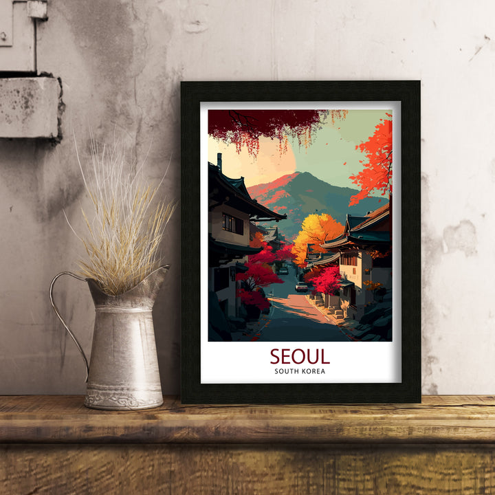 Seoul Korea Travel Print Seoul Wall Decor Korea Travel Poster Seoul Illustration Korean Home Decor Seoul Cityscape Print