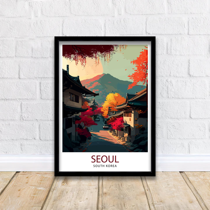 Seoul Korea Travel Print Seoul Wall Decor Korea Travel Poster Seoul Illustration Korean Home Decor Seoul Cityscape Print