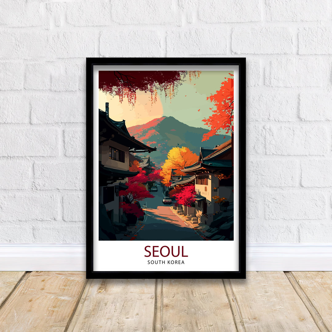 Seoul Korea Travel Poster Seoul Wall Decor Korea Travel Poster Seoul Illustration Korean Home Decor Seoul Cityscape Poster