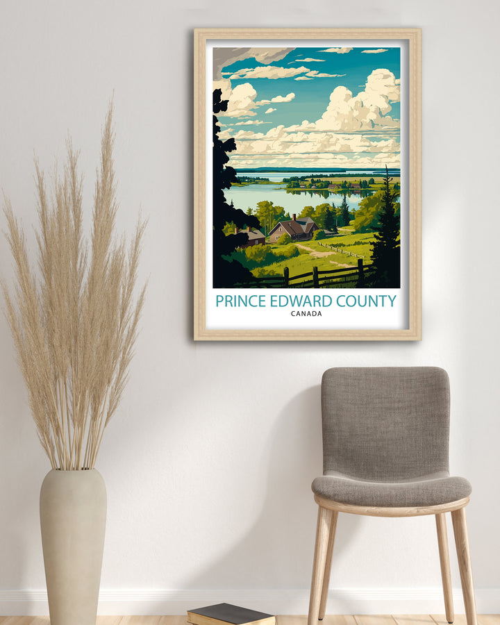 Prince Edward County Travel Poster PEC Wall Art Canada Illustration Travel Poster Gift For PEC Home Decor