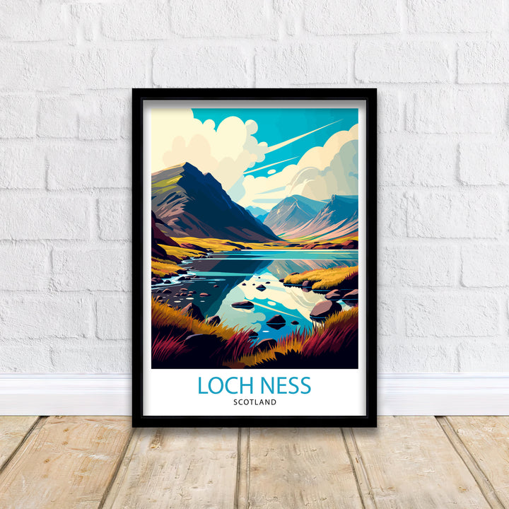 Loch Ness Travel Poster Scotland Wall Decor Loch Ness Home Living Decor Scotland Illustration Travel Poster Gift for Scotland Lovers Scotland