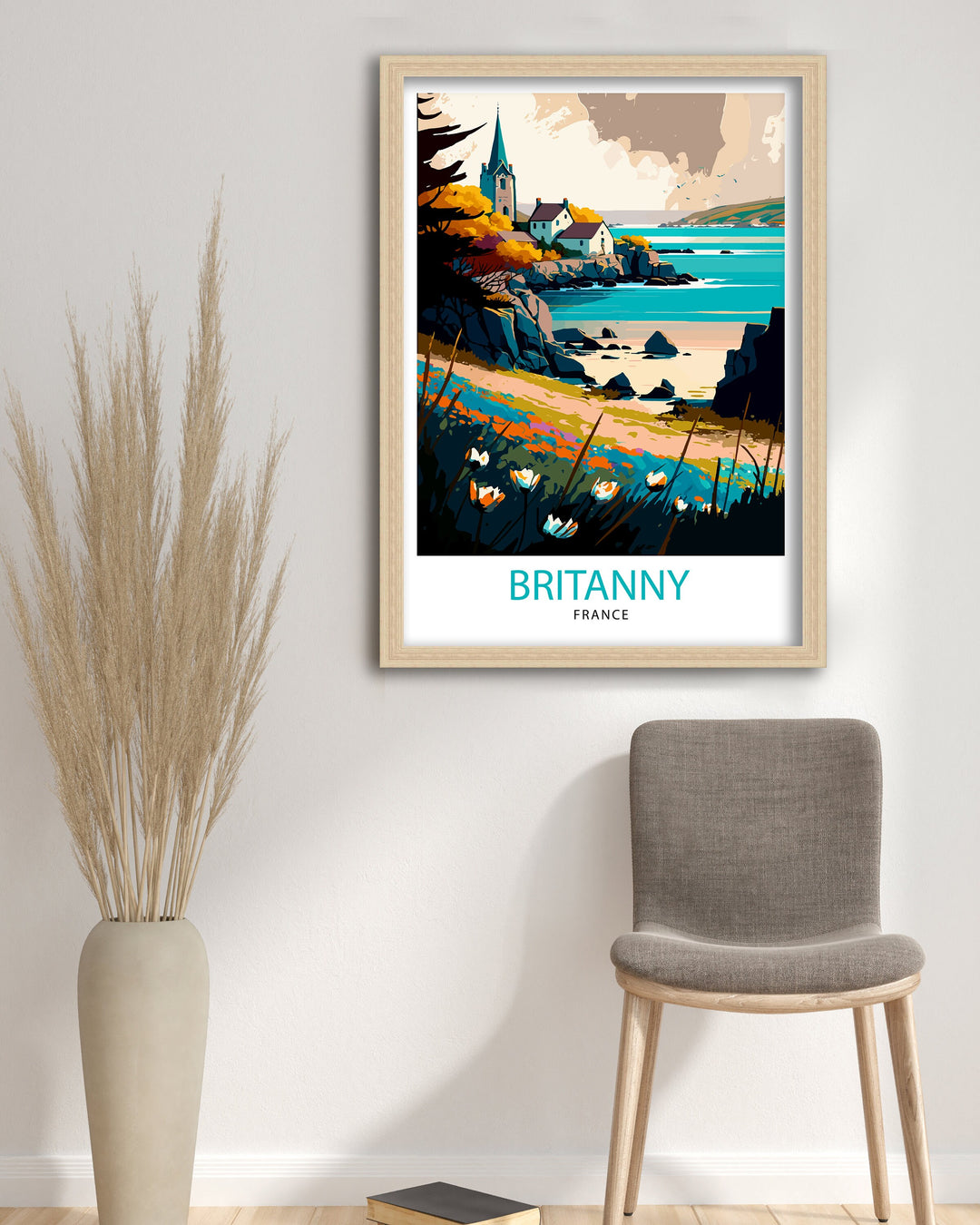 Brittany France Travel Poster, Wall Decor, Home Living Decor, Brittany France Illustration, Travel Poster, Gift for France Lover, France Home