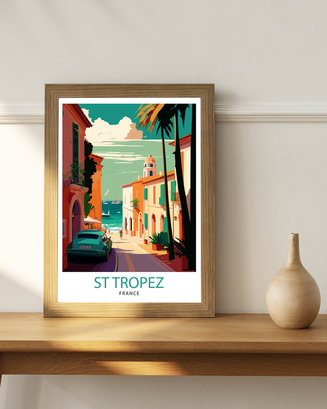 St Tropez Travel Poster St Tropez Wall Decor St Tropez Illustration Travel Poster Gift For St Tropez France Home Decor