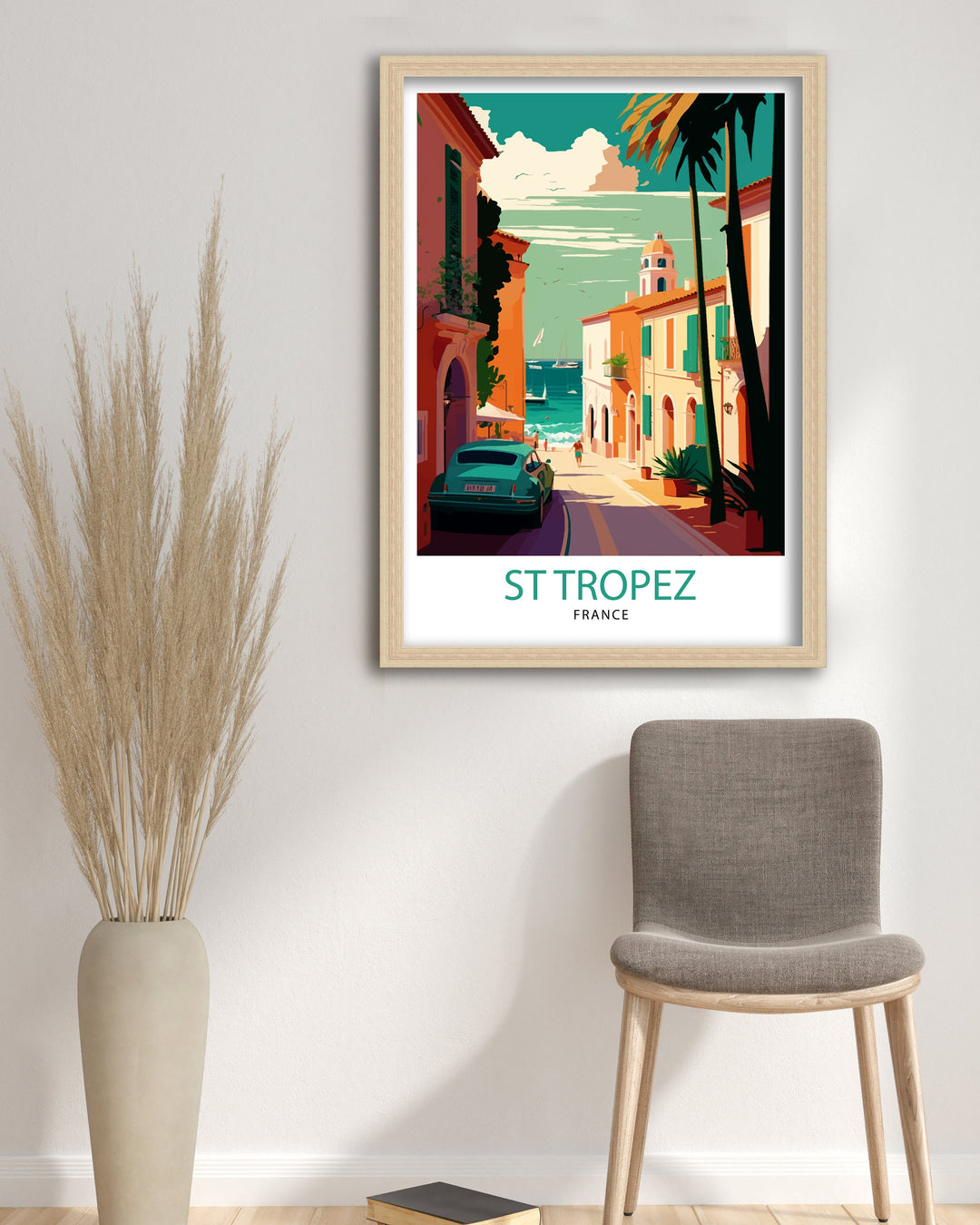 St Tropez Travel Poster St Tropez Wall Decor St Tropez Illustration Travel Poster Gift For St Tropez France Home Decor