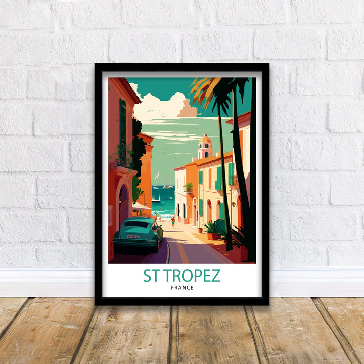 St Tropez Travel Poster St Tropez Wall Decor St Tropez Illustration Travel Poster Gift For St Tropez France Home Decor