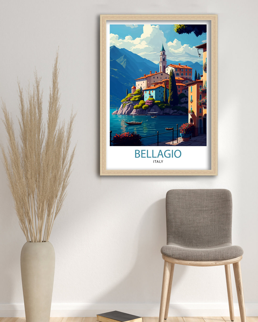 Bellagio Italy Travel Print Bellagio Wall Art Bellagio Italy Illustration Travel Poster Gift for Bellagio Italy Home Decor