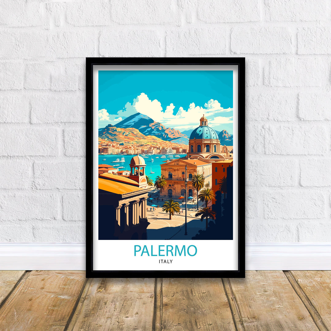 Palermo Italy Travel Poster Palermo Wall Decor Palermo Home Living Decor Palermo Italy Illustration Travel Poster Gift For Palermo Italy Home