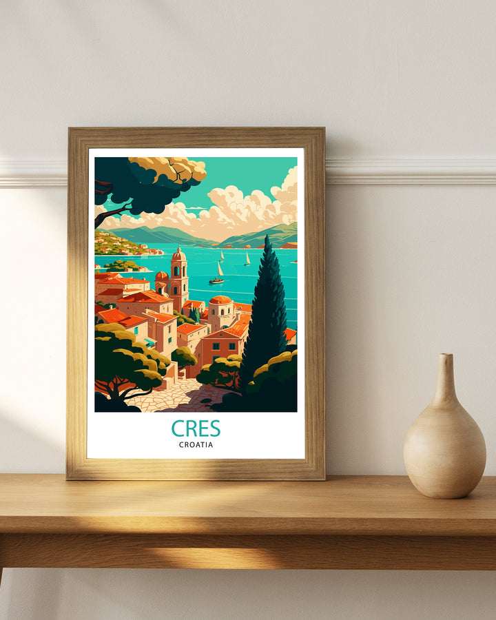 Cres Croatia Travel Print Cres Wall Art Croatia Travel Poster Travel Decor Croatia Wall Decor Gift for Travelers