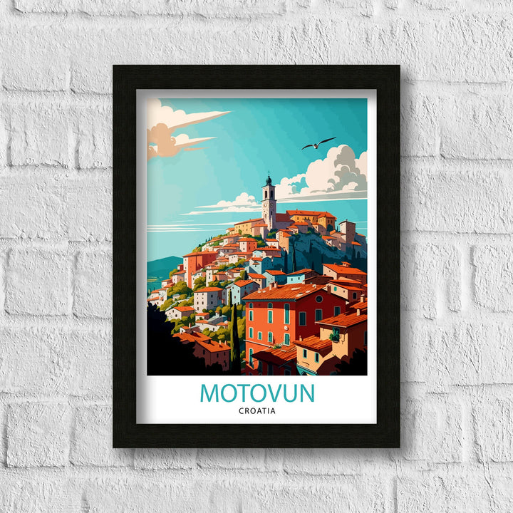 Motovun Croatia Travel Poster Motovun Wall Art Motovun Home Decor Motovun Illustration Croatia Travel Poster Motovun Gift