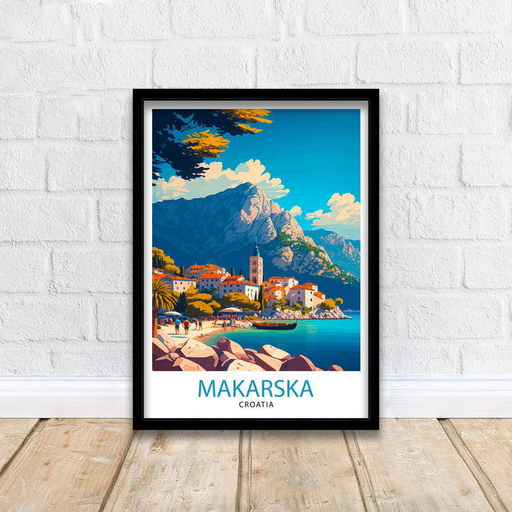 Makarska Croatia Travel Poster Makarska Wall Art Makarska Illustration Croatia Travel Poster Makarska Home Decor