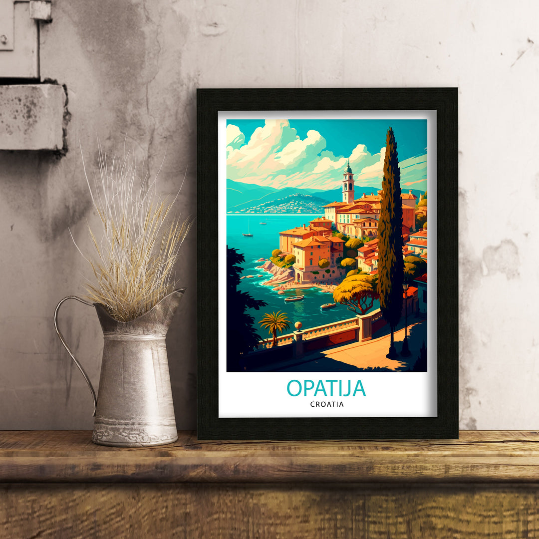 Opatija Croatia Travel Poster Opatija Wall Decor Opatija Home Living Decor Opatija Illustration Travel Poster Gift For Croatia Lovers Croatia