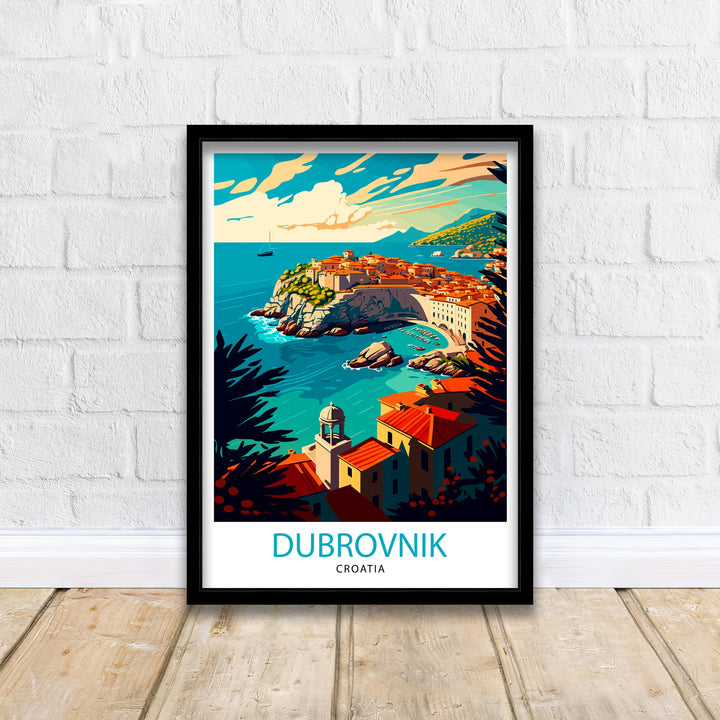 Dubrovnik Croatia Travel Poster Dubrovnik Wall Decor Croatia Illustration Travel Poster Dubrovnik Gift Croatia Home Decor