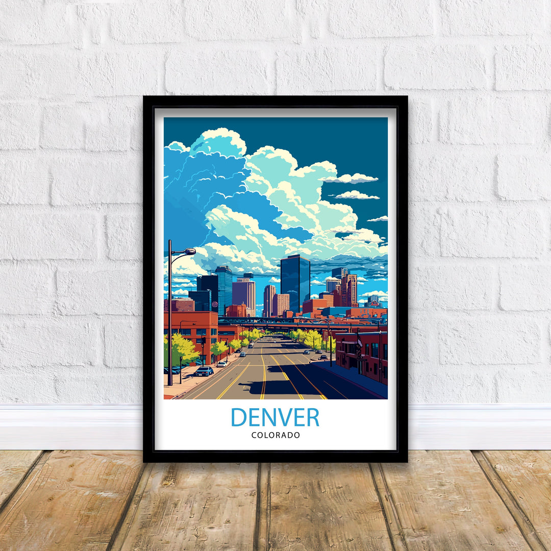 Denver Colorado Travel Print Denver Wall Art Colorado Travel Poster Denver Illustration Denver Home Decor Colorado Art Print