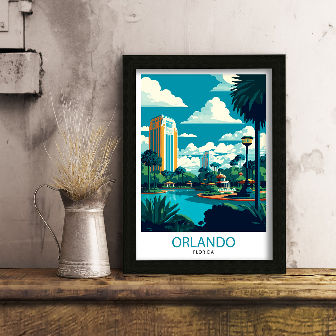 Orlando Florida Travel Poster Orlando Wall Decor Orlando Illustration Travel Poster Gift Orlando Home Decor