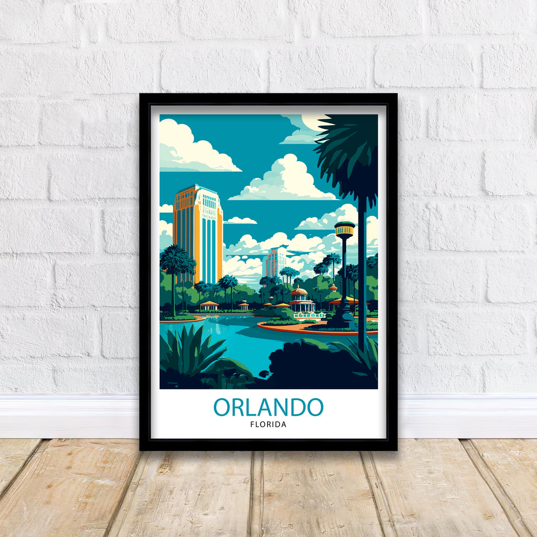 Orlando Florida Travel Poster Orlando Wall Decor Orlando Illustration Travel Poster Gift Orlando Home Decor