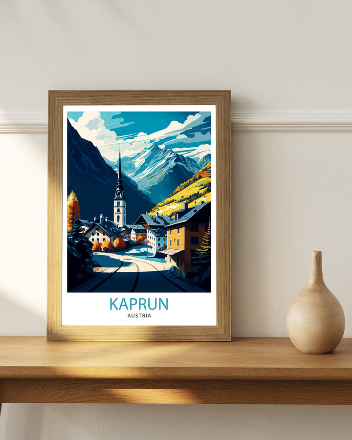 Kaprun Austria Travel Print Kaprun Wall Art Kaprun Home Decor Austria Travel Poster Kaprun Illustration Gift for Kaprun Traveler